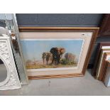 David Shepherd print with African elephants