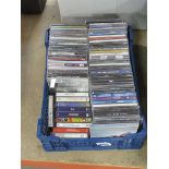 Box containing CD's and tape cassettes