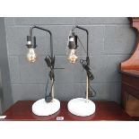 +VAT Pair of table lamps on marble bases