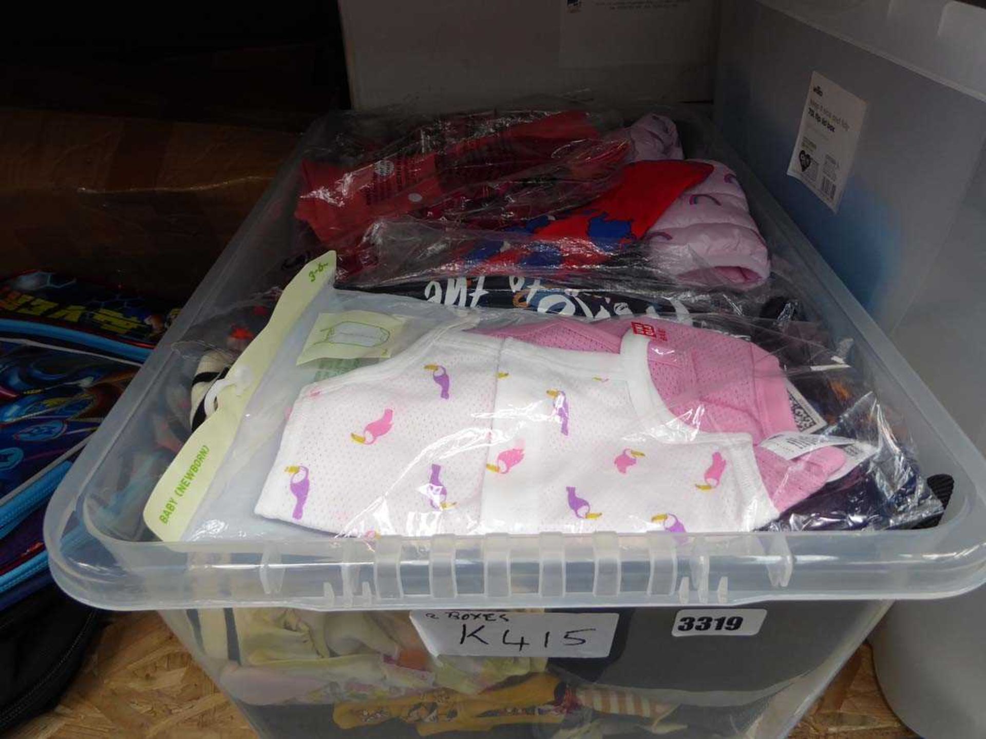 Box of assorted children's clothing