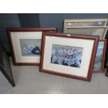 2 golfing photographic prints signed Ian Poulter and the Ryder Cup team