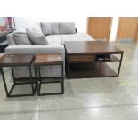 Tresanti square coffee table plus pair of matching lamp tables