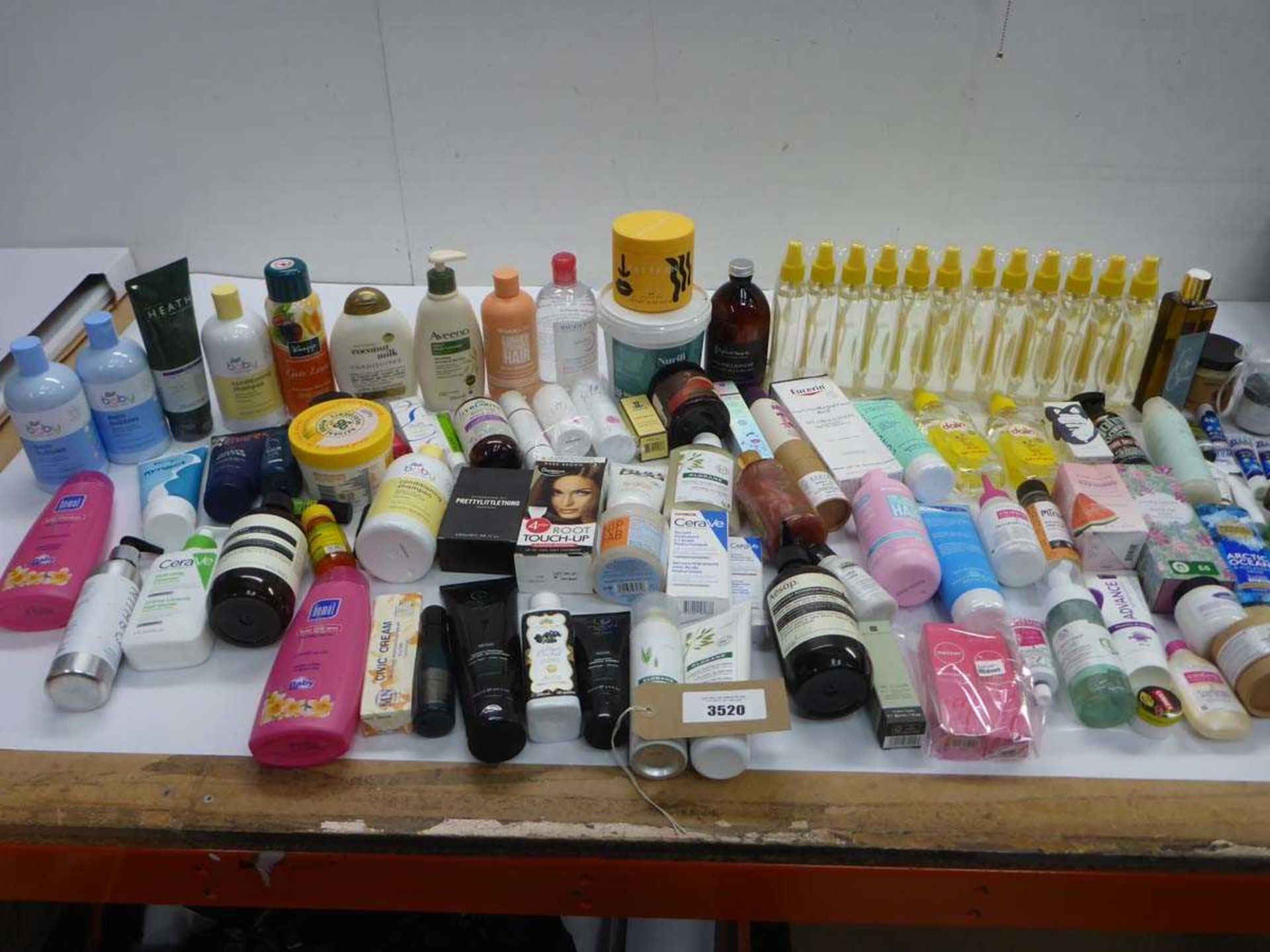 +VAT Large bag of toiletries including hair products, oils, balms, body wash, essential oils,