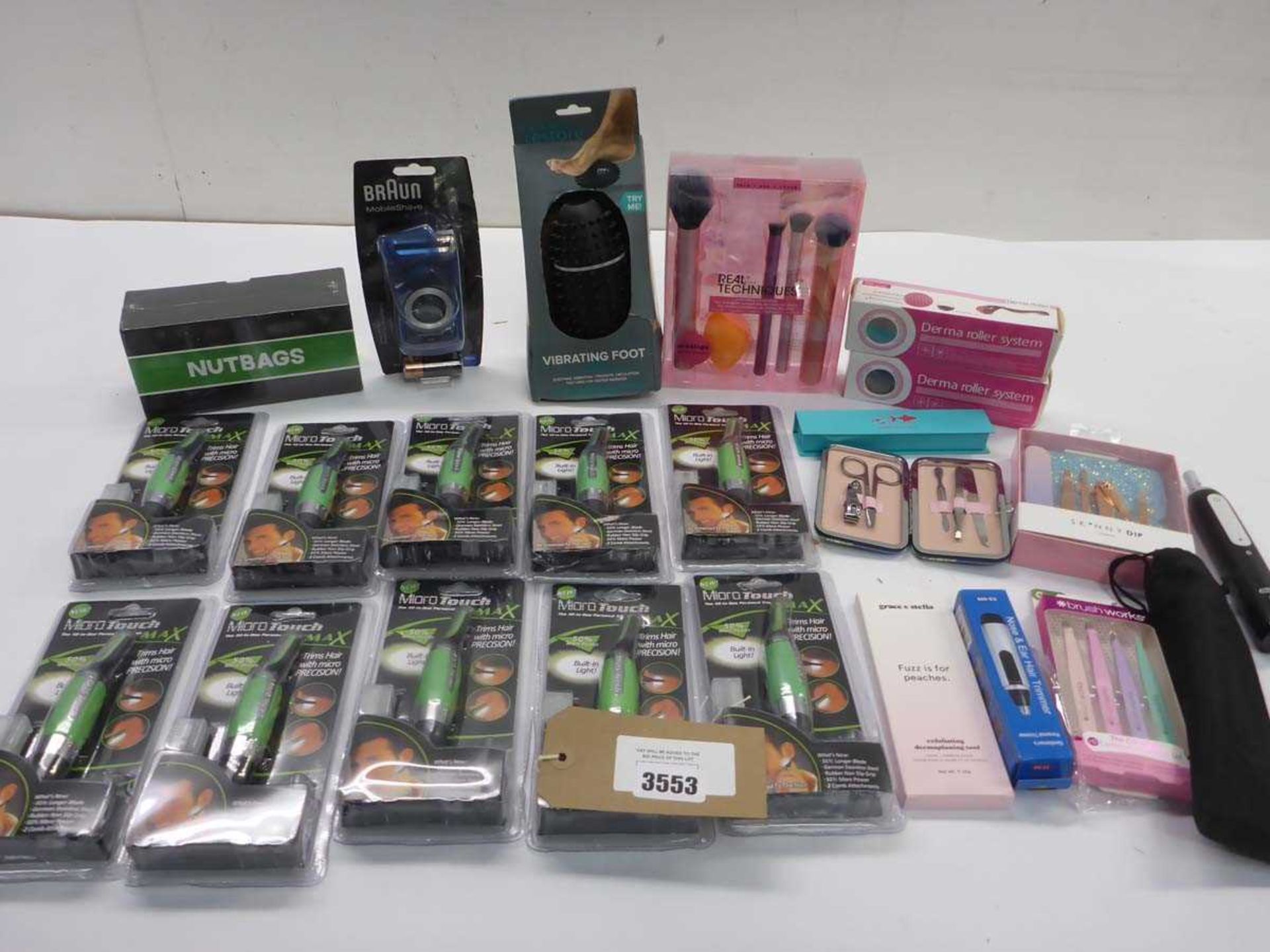 +VAT Mioro Touch personal trimmers, Derma rollers, Braun mobile shaver, Vibrating foot, Makeup brush