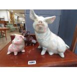 3 ceramic pigs