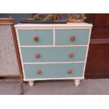 Painted Victorian chest of 2 over 2 drawers