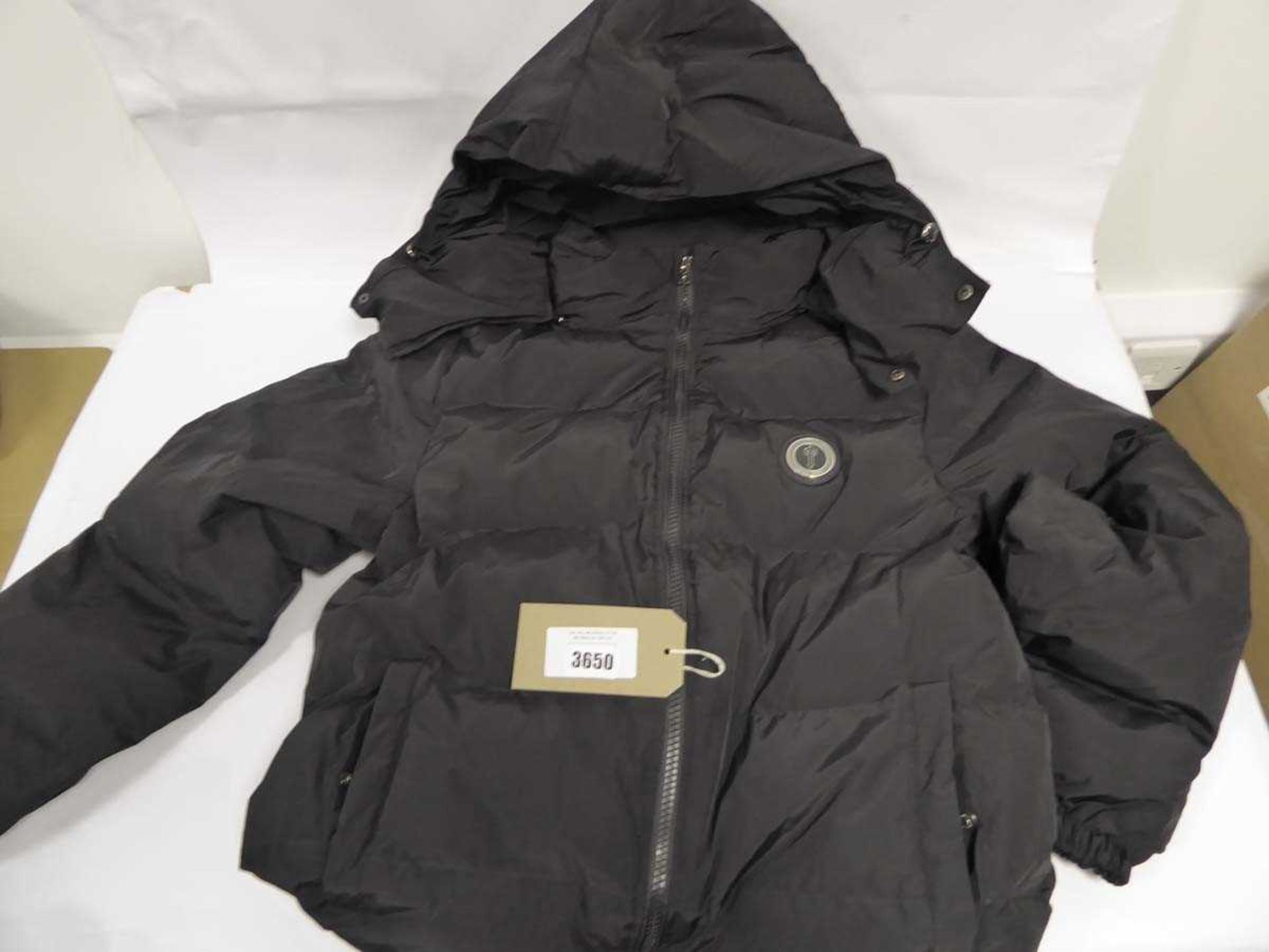 +VAT Trapstar puffer jacket in black, size medium (bagged)