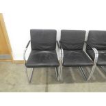 Glen Oliver Low for Thonet, a set of six S60 meeting chairs with chromed cantilever frames and black