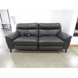 +VAT Grey leather effect electric reclining 2 seater sofa (a/f)