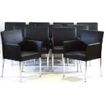 EOOS for Walter Knoll, a set of eleven 'Jason' boardroom armchairs upholstered in black leather on