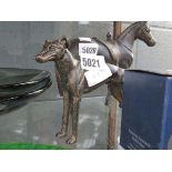 Metal figure of a whippet