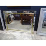 Modern rectangular bevelled wall mirror with mirrored frame