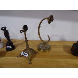 2 early 20th Century brass lamp bases