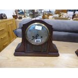 Dark oak cased mantle clock