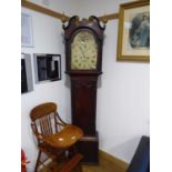 Mahogany cased grandfather clock by Alex Bowie, Bo'Ness