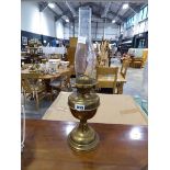 Brass oil lantern with glass funnel