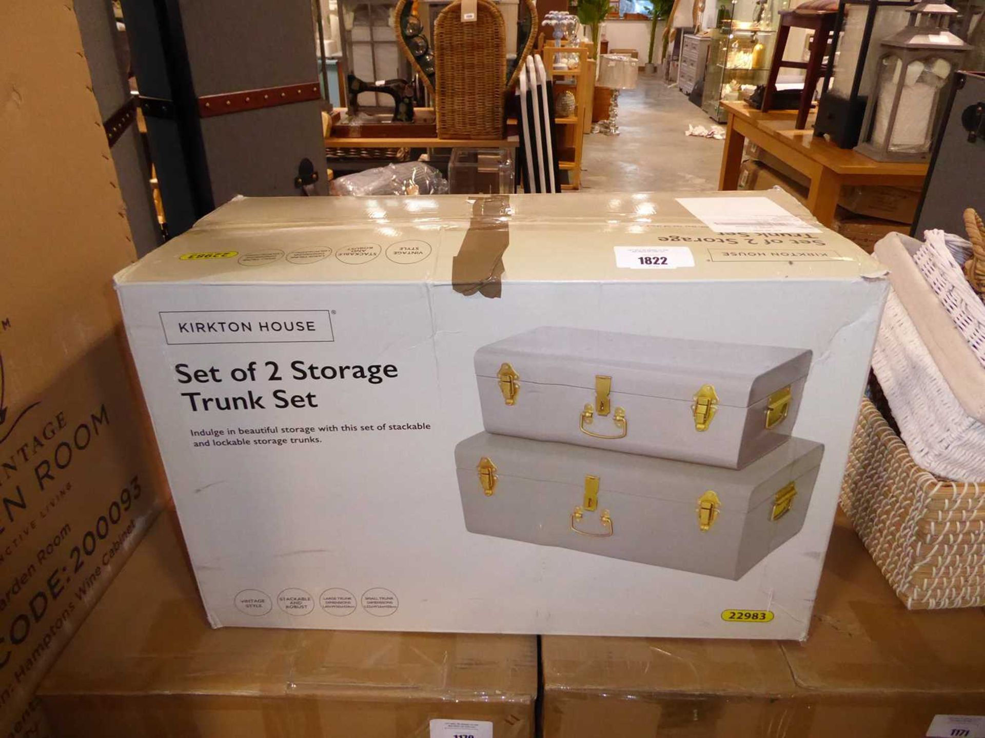 +VAT Boxed set of 2 Kirkton House storage trunks