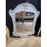 Blue painted framed wall mirror