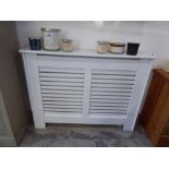 +VAT Medium white radiator cover with horizontal slats