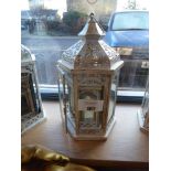 +VAT Graduated set of 3 white and gilt lanterns