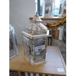 +VAT Graduated set of 3 white and gilt lanterns