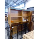 4 pine effect open front bookcases