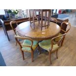 Victorian rosewood circular single pedestal dining table