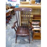 Modern dark hardwood Windsor type chair