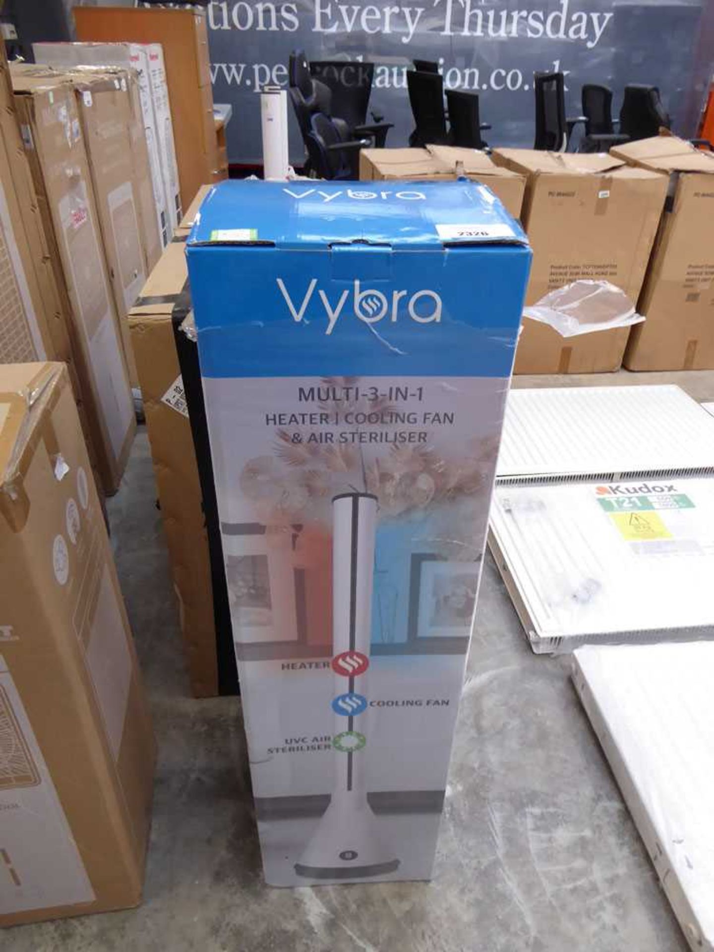 +VAT Boxed Vybra 3 in 1 heater, fan and air steriliser