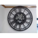 +VAT Large metal cog patterned wall clock