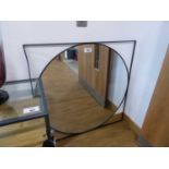 +VAT Large circular metal framed wall mirror