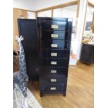 +VAT Black Tsang 8 drawer tall boy