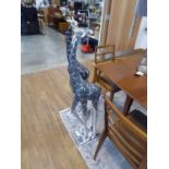 +VAT Floor standing silver coloured giraffe ornament