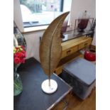 +VAT Large gilt ornamental feather on white base