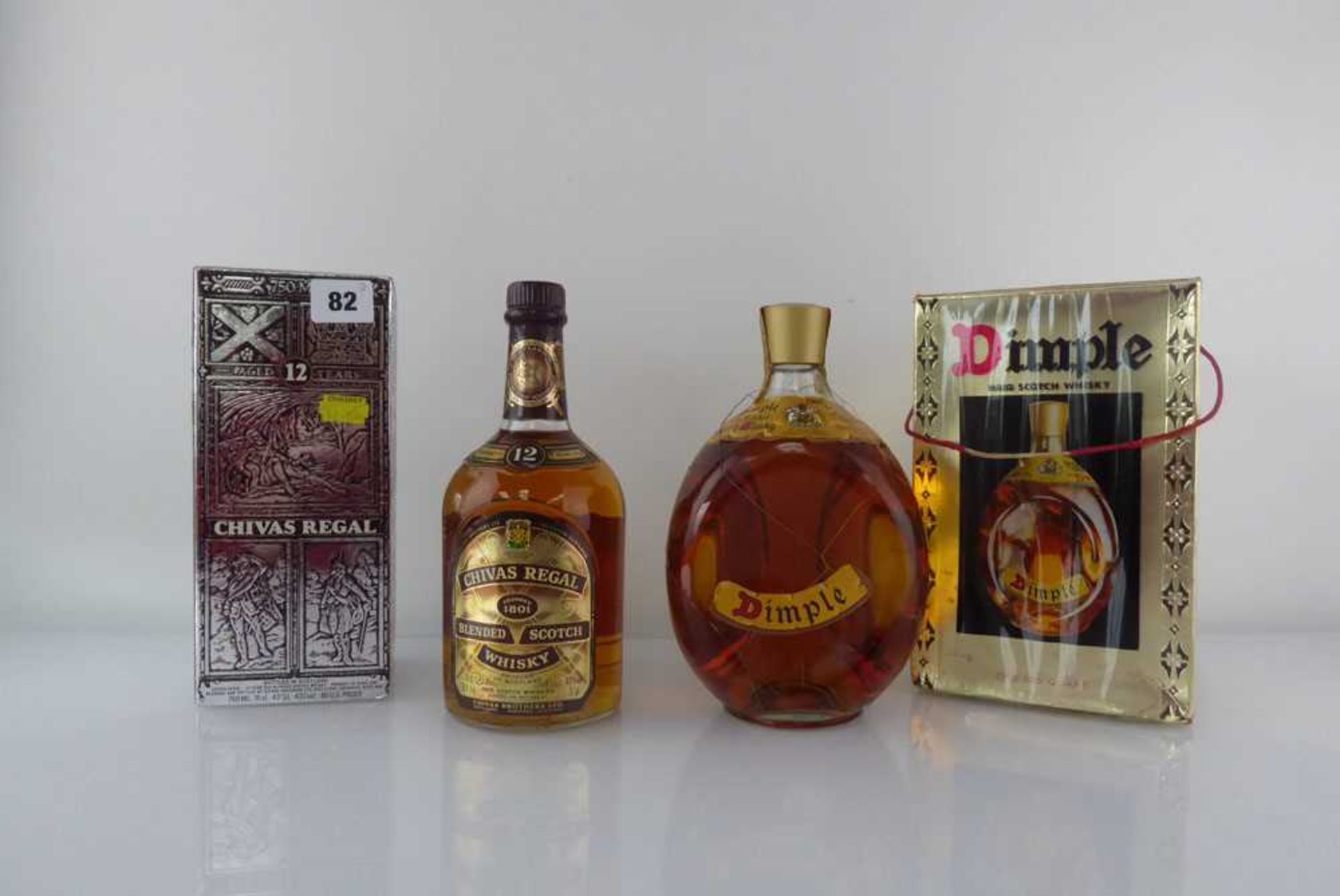 2 old bottles of Scotch Whisky circa 1970's/80's, 1x Haig Dimple Scotch Whisky with box 1 US Quart & - Image 2 of 2