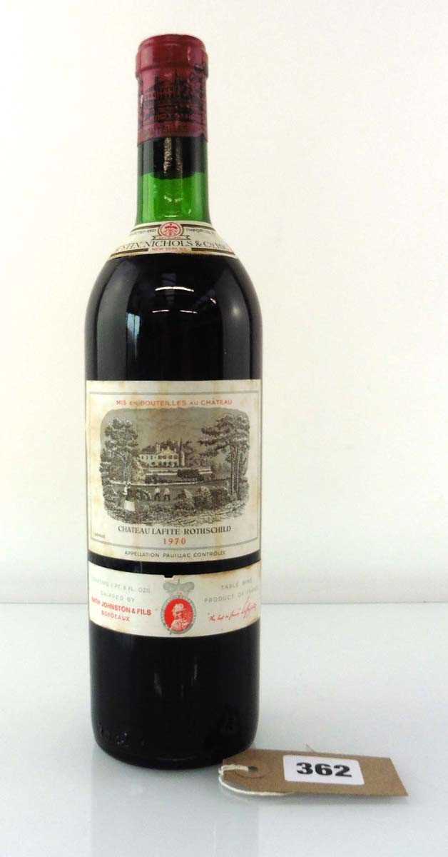 A bottle of Chateau Lafite Rothschild 1970 Pauillac (ullage top shoulder)