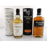 2 bottles, 1x Highland Park 12 year old Single Malt Scotch Whisky with carton 70cl 40% & 1x The