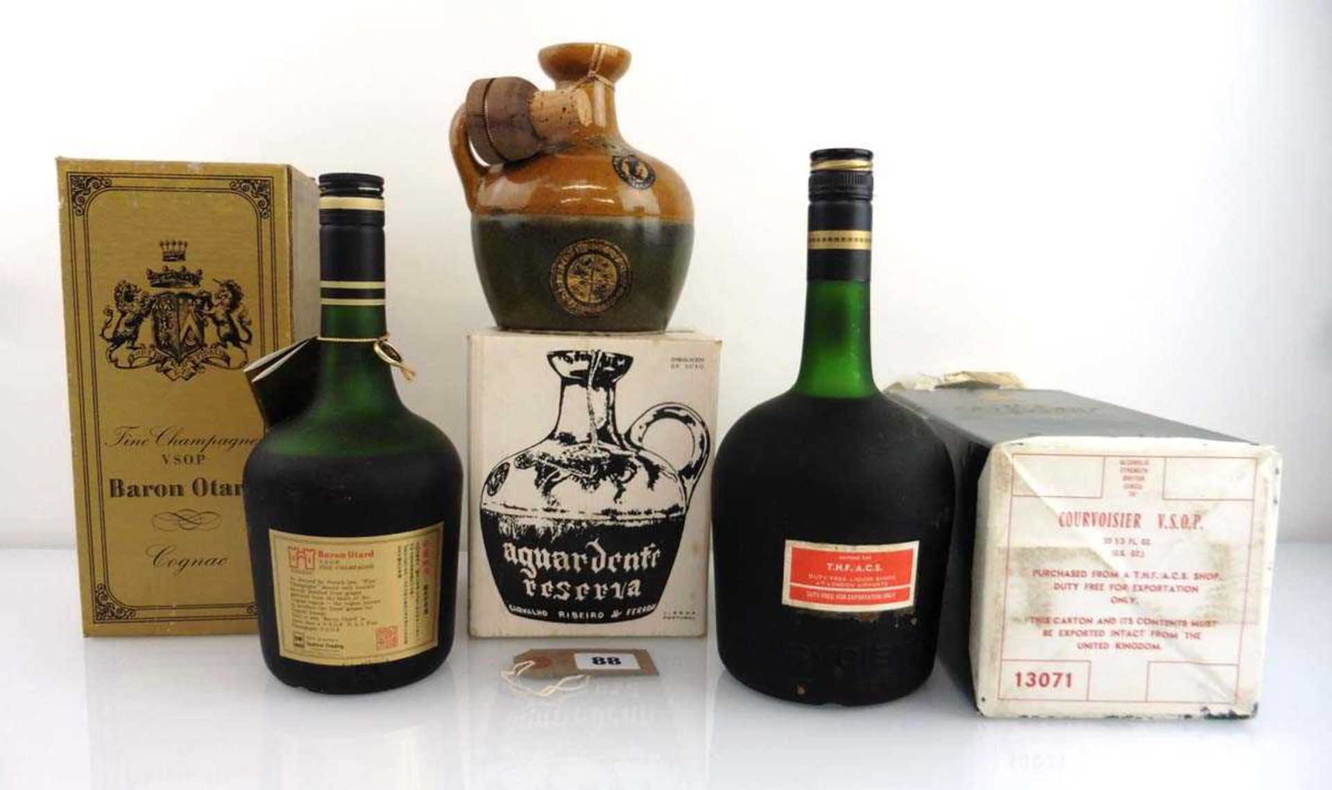 3 old bottles, 1x Courvoisier VSOP Fine Champagne Liqueur Cognac with London Airports Duty Free - Image 2 of 2