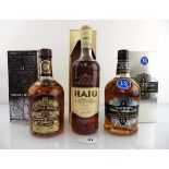 3 bottles all circa 1980's, 1x Chivas Regal 12 years old Blended Scotch Whisky with box 75cl 43%, 1x