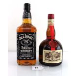 2 bottles, 1x Jack Daniel's Old Time No.7 Tennessee Sour Mash Whiskey 1 litre 40% & 1x Grand Marnier