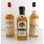 3 old bottles, 1x The Original Hundred Pipers Finest Scotch Whisky by Chivas Brother Circa 1970's