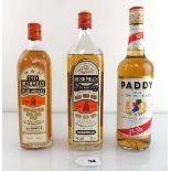 3 old bottles, 1x Old Bushmills 3 star Irish Whiskey circa 1980's 75cl 40%, 1x Bushmills The