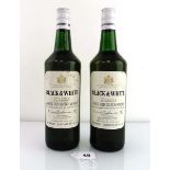 2 bottles of Buchanan's Black & White Choice Old Scotch Whisky circa 1960's 26 2/3 fl oz 70 proof