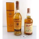 2 bottles, 1x Glenmorangie Original 10 year old Highland Single Malt Scotch Whisky with box 70cl 40%