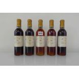 5 bottles of Chateau Rieussec 1997 Premier Grand Cru Classe Sauternes Domaines Barons de