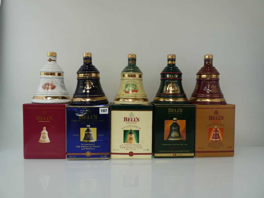 A Collection of 9 Bell's Celebration Decanters in boxes/cartons, Christmas 1990, 1991, 1994, 1998, - Image 2 of 2