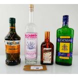 +VAT 4 bottles, 1x El Cabron Agave Tequilana Distillate 38% 70cl, 1x Klipdrift Premium old Vat