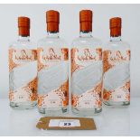 +VAT 4 bottles of Whatahoot Hushwing Gin from King's Lynn Norfolk 70cl 40% (Note VAT added to bid