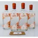 +VAT 4 bottles of Whatahoot Hushwing Gin from King's Lynn Norfolk 70cl 40% (Note VAT added to bid