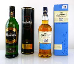 2 bottles of Single Malt Scotch Whisky, 1x Glenfiddich 12 year old Special Reserve with carton old